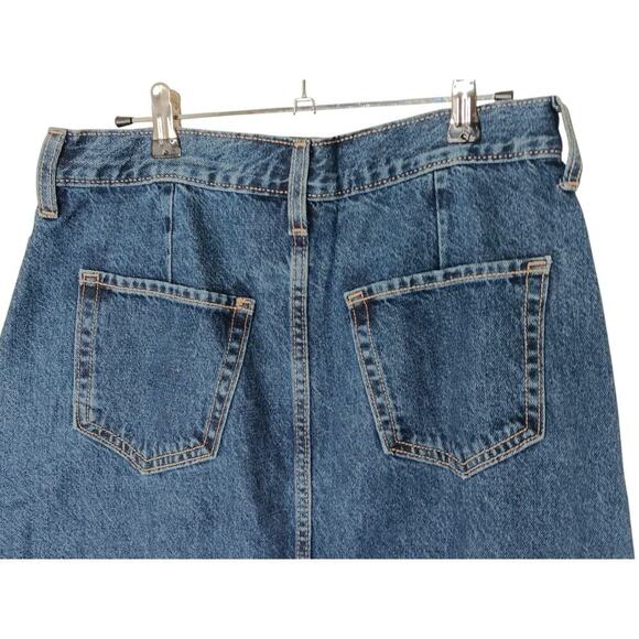 New Old Navy Denim Skirt Size 8 Button Front Midi Blue Jean High Waist - Picture 13 of 16